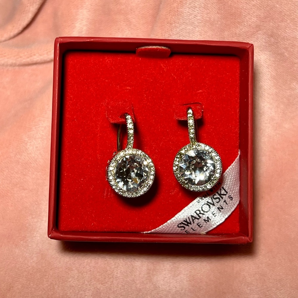 Swarovski Gold and Silver Crystal Drop Earrings